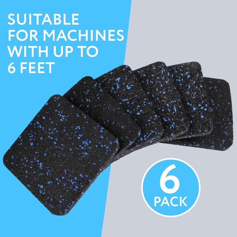 IMPRESA Rubber Floor Protectors for Walking Pad & Treadmill Pad - 4 x 4 x 0.5 in, 6-Pack - Anti-Vibration & Shock-Absorbing Mats - Workout Mats for Home Gym Equipment - Image 4