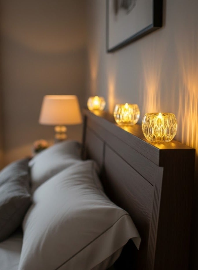 زوبا شمعة ديكور LED كريستال مضيئة بدون لهب بتصميم كريستالي فاخر – إضاءة دافئة رومانسية وآمنة تشبه الشموع الحقيقية مثالية للمنزل والمناسبات والديكور العصري (3قطع) - Image 4