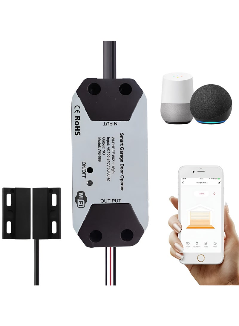 لوميف وحدة ذكية لفتح باب المرآب بالواي فاي – بدون وحدة تحكم أو موزع – متوافقة مع أليكسا وجوجل هوم – تعمل من خلال تطبيق تويا وسمارت لايف – إشعارات لحظية وتحكم عن بُعد – أبيض - Image 1