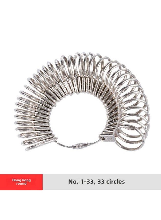 Hong Kong Ring Ring Finger Size Measurement Number Ring Ring Number Finger Number Wedding Ring Size Measurement Tool-Model:1-33 Hong Kong Semicircle