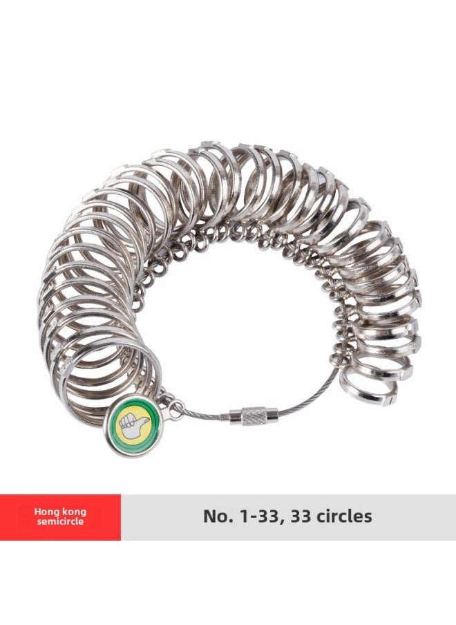 Hong Kong Ring Ring Finger Size Measurement Number Ring Ring Number Finger Number Wedding Ring Size Measurement Tool-Model:1-33 Hong Kong Semicircle