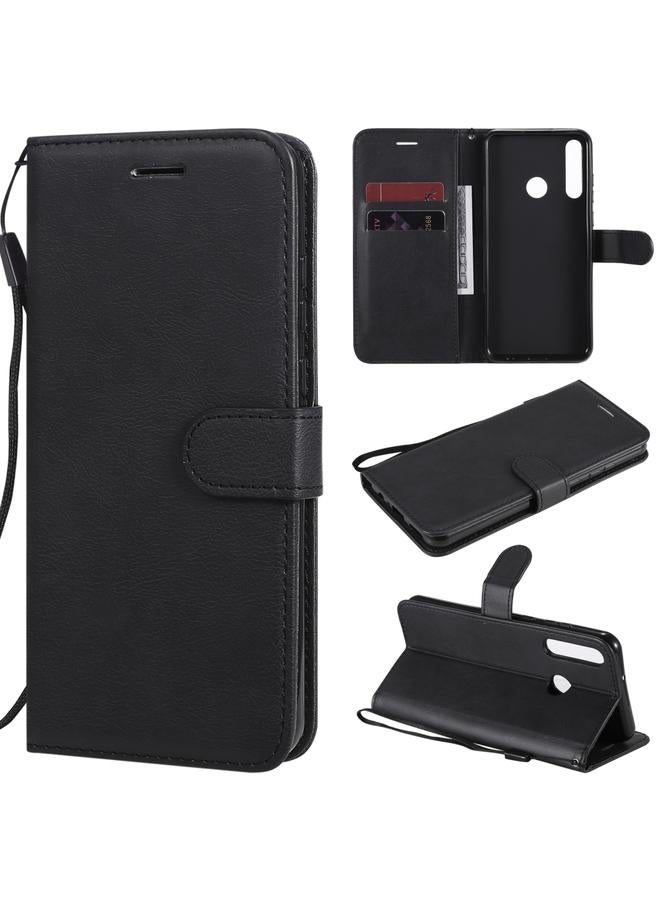 The Bros Phone Case For Huawei Y6p Solid Color Horizontal Flip Protective Leather Phone Case with Holder & Card Slots & Wallet & Lanyard - Image 1