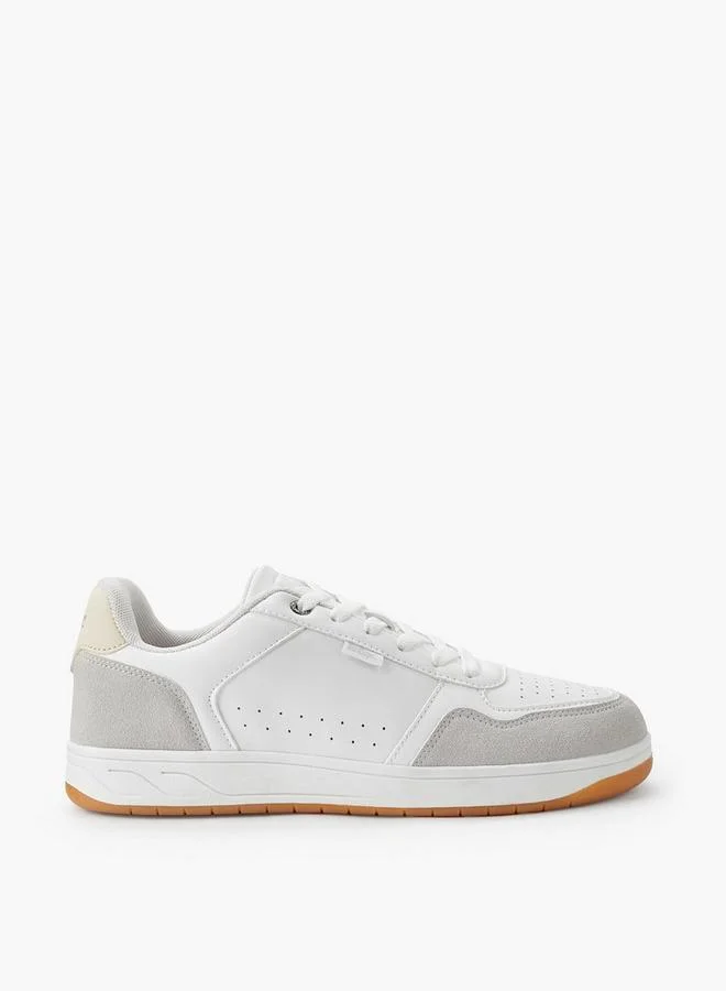 Lee Cooper BEIGE Men Perforated Lace-Up Ankle Sneakers for Men | Best Price UAE