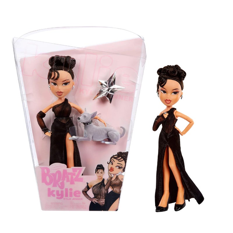 Bratz x Kylie Jenner Night Fashion Doll with Evening Gown, Pet Dog, and Poster - Image 1
