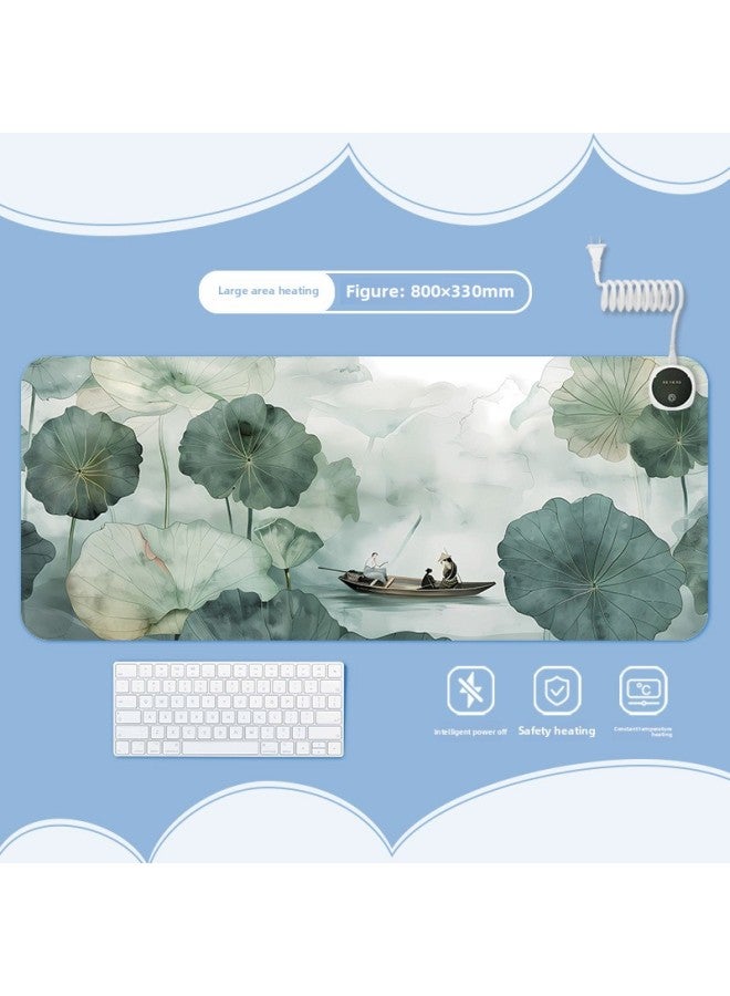 Ink Landscape Heating Heating Pad Warm Table Mat Office Computer Desktop Heating Mouse Pad-Color:600x360mm-Pattern:Jr-ink Landscape 121  - Image 1