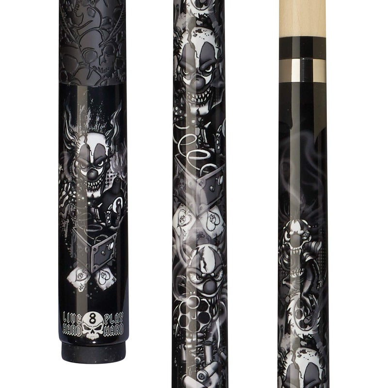 Players Pool Cue Stick  Live Hard Series Killer Klown Edition DCN