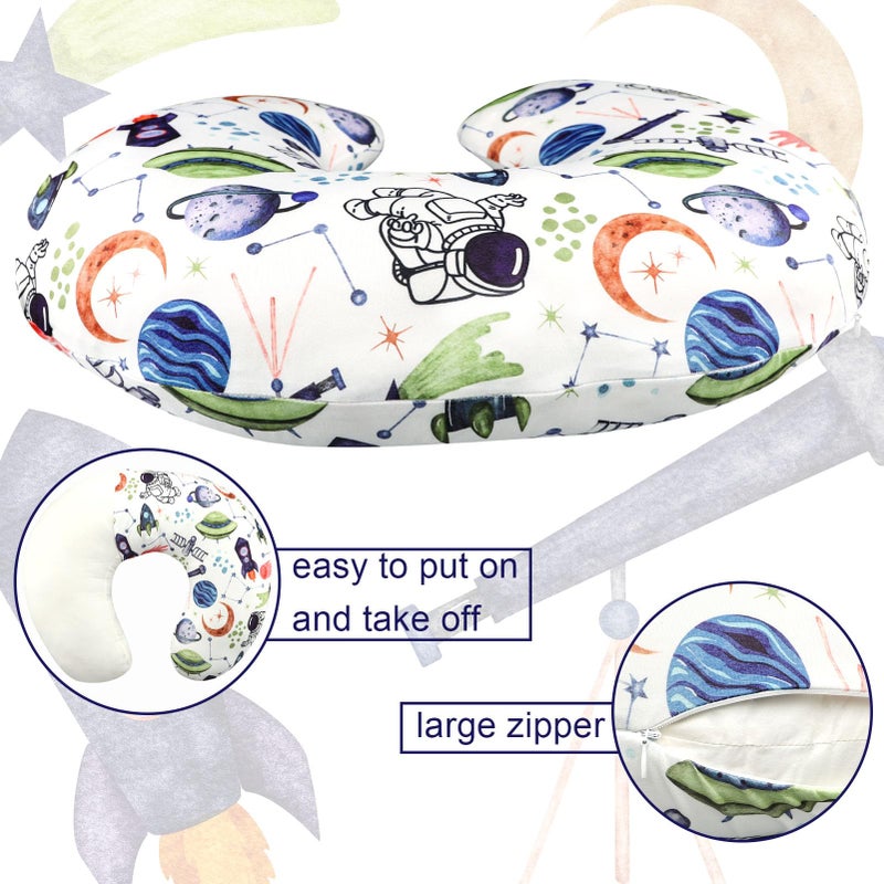 TANOFAR Nursing Pillow Cover Boy, Stretchy Breast Feeding Pillow Covers, Soft & Skin-Friendly, Removable Nursing Support Pillow Slipcover, Space Shuttle - Image 5
