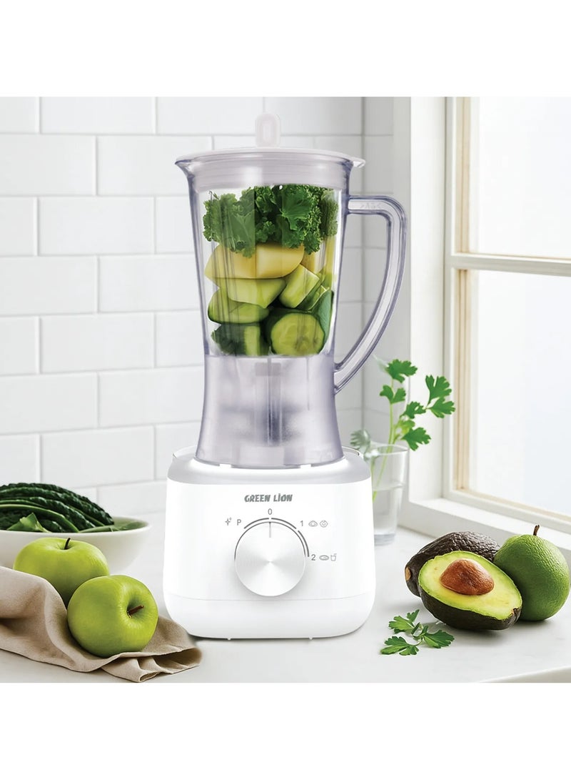 GREEN LION Jet Blend Pro Juice Blender 650W / Blender with Grind mills / Juicer Blender Capacity 1.0L Max / Smoothie Maker Blade 4-Leaf / High RPM Speed 19000 / Mixer with 2 Speed  - White - Image 2