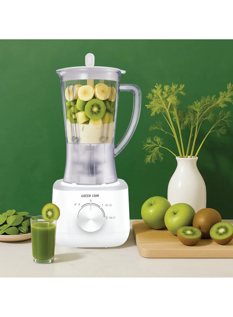 GREEN LION Jet Blend Pro Juice Blender 650W / Blender with Grind mills / Juicer Blender Capacity 1.0L Max / Smoothie Maker Blade 4-Leaf / High RPM Speed 19000 / Mixer with 2 Speed  - White - Image 3