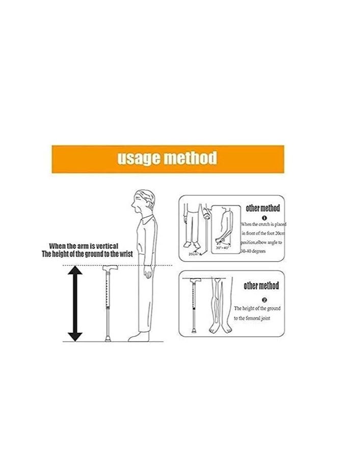 عكاز رباعي الأرجل عصا للمشي من الألومنيوم بأربعة أرجل - Image 4