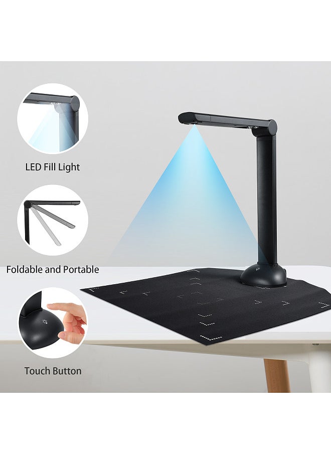 Generic - Document Camera Book Scanner A3 A4 Size with LED Fill Light HD 16 Mega-pixels High Speed Scanning Support Multi-Language OCR Software USB Port Compatible with Windows - Image 1
