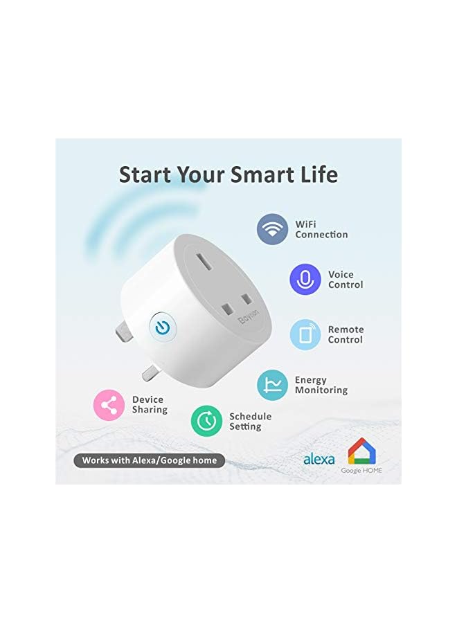 Baytion Baytion WiFi Smart Plug, 16A WLAN Smart Socket with Energy Monitoring,4 Pack 2.4GHz WiFi Outlet with Smart Life APP Wireless Remote Control,Works with Alexa and GL Home (No Hub Required)(4 Pack)  - Image 3