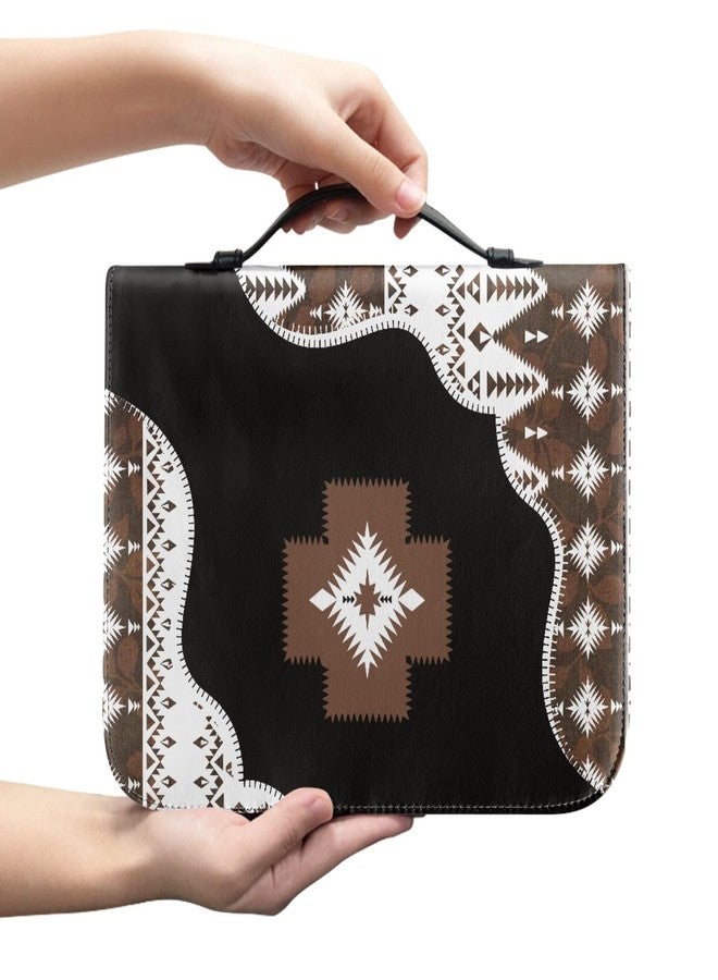 Wanyint Southwest Aztec Print Bible Cover for Men Women Bible Tote Bag Faux Leather Bible Cover Study Outdoor Book Case for Christian Travel - Image 2