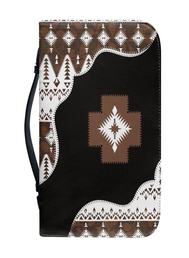 Wanyint Southwest Aztec Print Bible Cover for Men Women Bible Tote Bag Faux Leather Bible Cover Study Outdoor Book Case for Christian Travel - Image 1