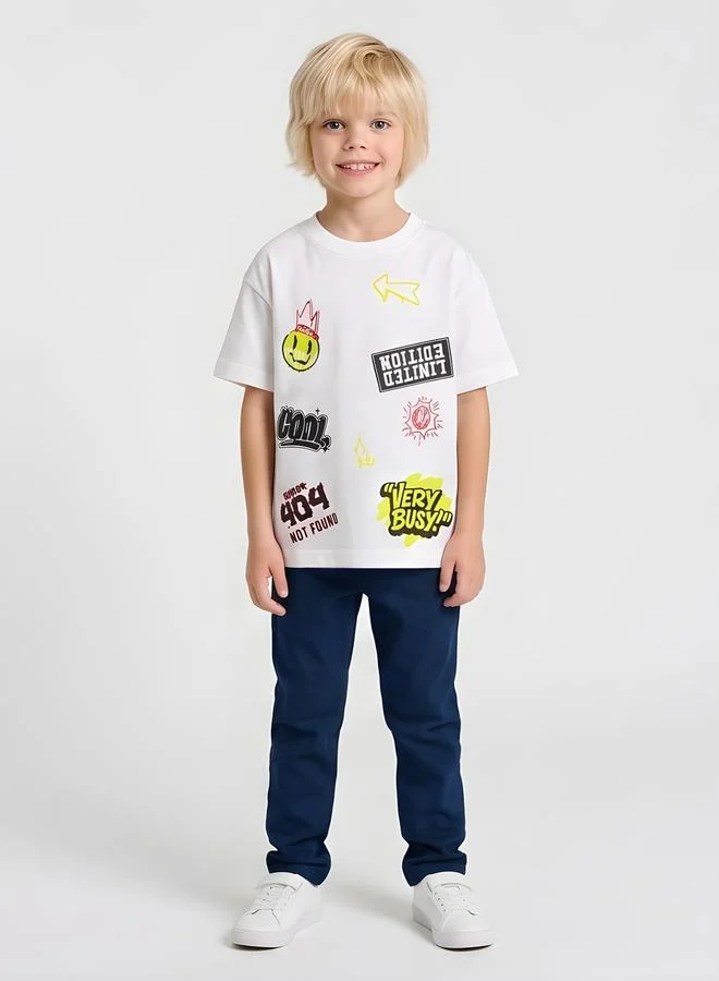 Take Two  Boys Oversized Graphic T-Shirt By Juniorloom for Men | Best Price UAE
