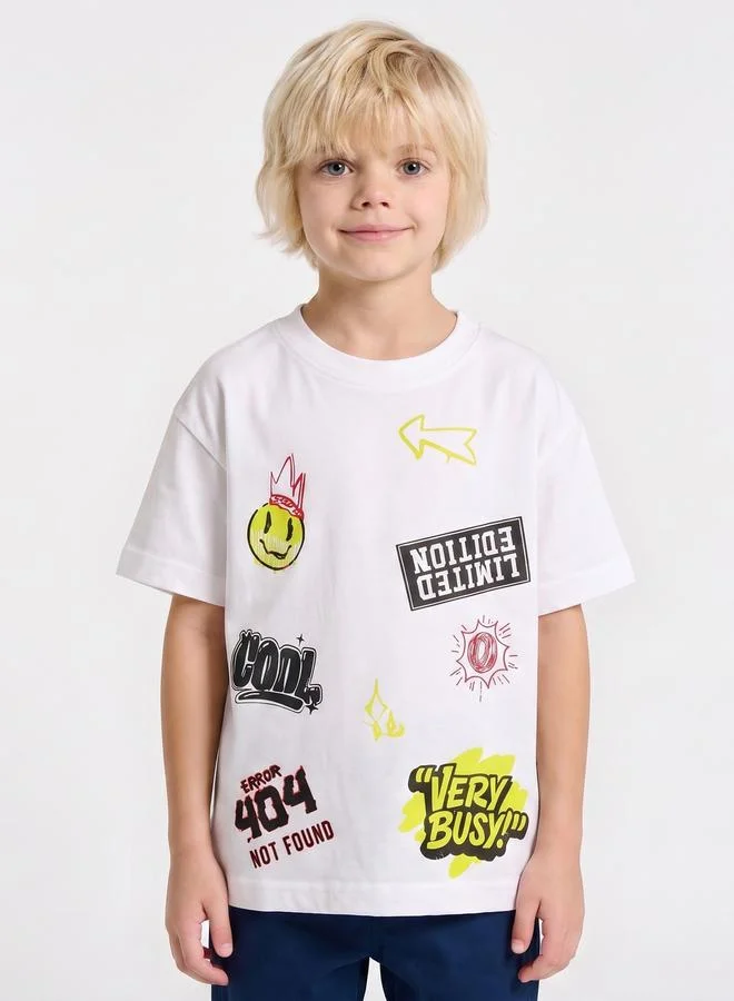 Take Two Boys Oversized Graphic T-Shirt By Juniorloom