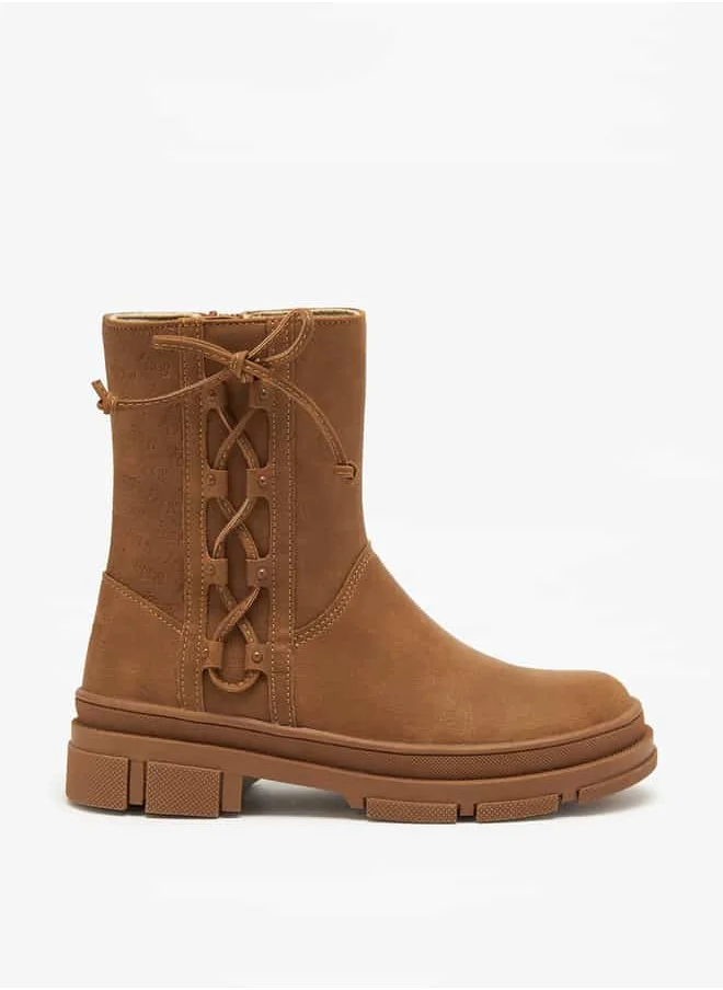 Lee Cooper Girls' Logo Detail Boots with Side Lace