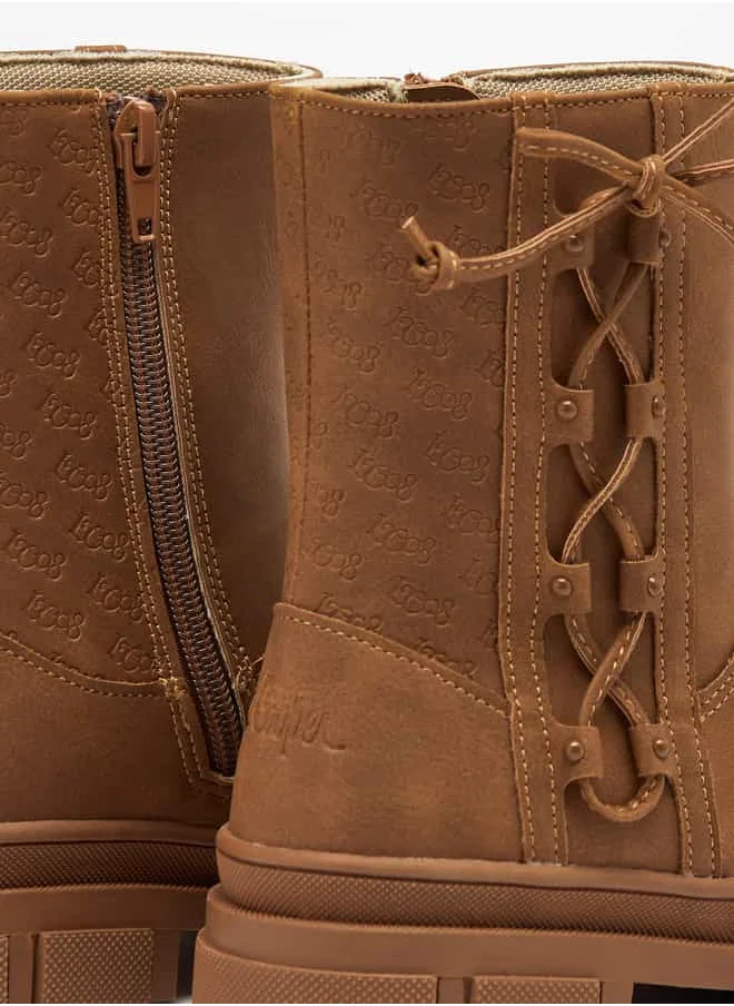 Lee Cooper Girls' Logo Detail Boots with Side Lace