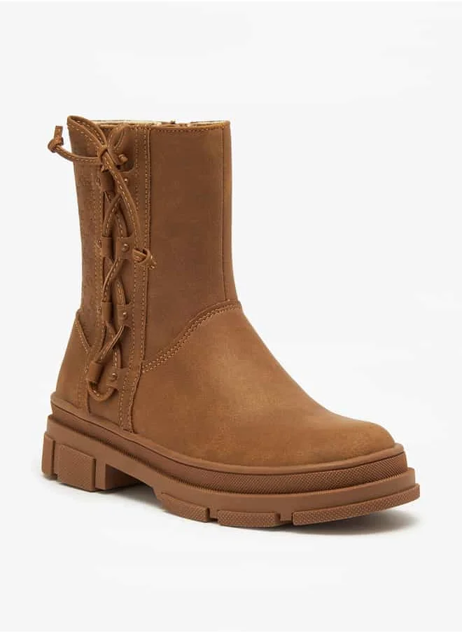 Lee Cooper Girls' Logo Detail Boots with Side Lace