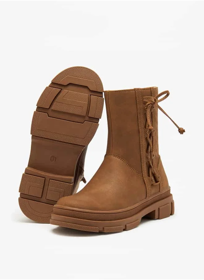 Lee Cooper Girls' Logo Detail Boots with Side Lace