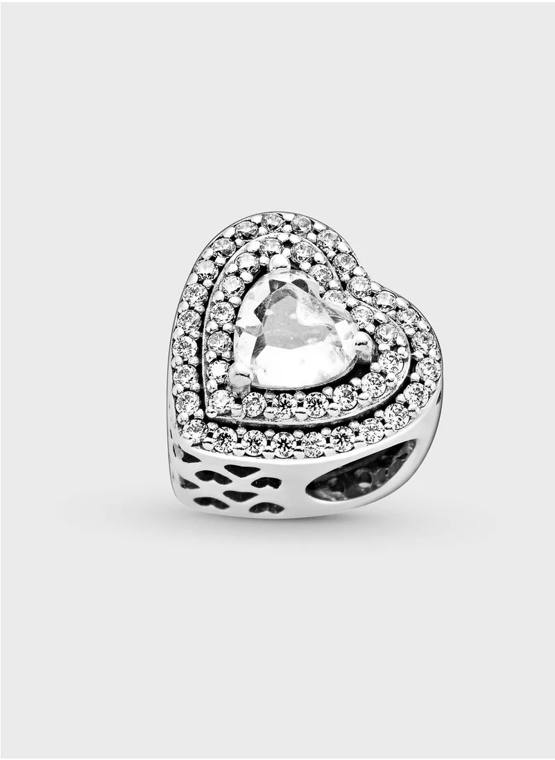 PANDORA Sparkling Levelled Hearts Charm