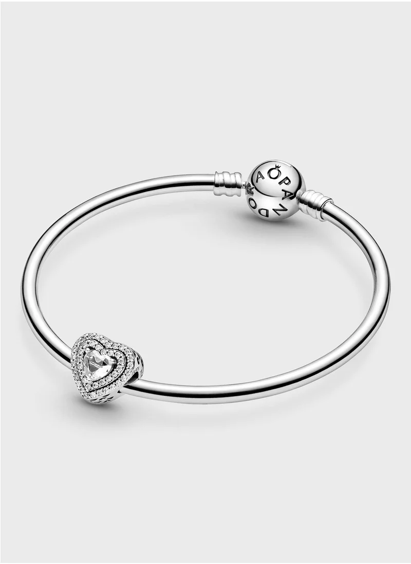 PANDORA Sparkling Levelled Hearts Charm
