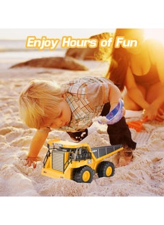 JoyousSto Remote Control Dump Truck with light Yellow RC Dump Truck Toys Construction Vehicle with Rechargeable Battery for Kids Boys Ages 5 age+  - Image 3
