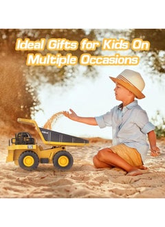 JoyousSto Remote Control Dump Truck with light Yellow RC Dump Truck Toys Construction Vehicle with Rechargeable Battery for Kids Boys Ages 5 age+  - Image 2