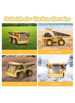 JoyousSto Remote Control Dump Truck with light Yellow RC Dump Truck Toys Construction Vehicle with Rechargeable Battery for Kids Boys Ages 5 age+  - Image 4