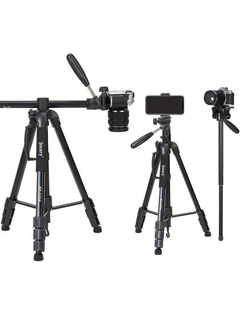 Jmary KP-2274 CameraAluminium Tripod with 4 Sections Professional Detachable Monopod Tripod with 360 Degree Head Quick Release Plate - Image 1