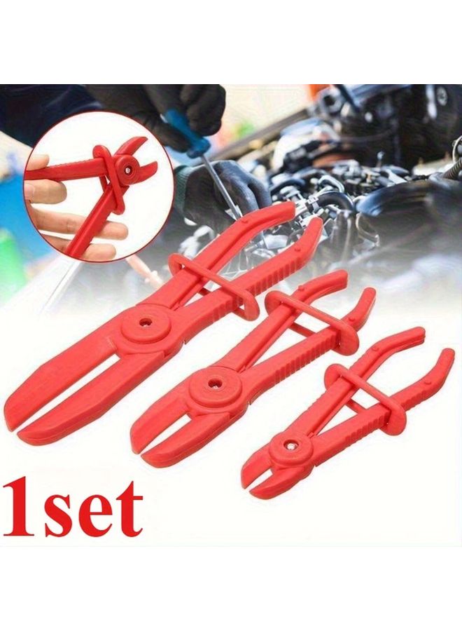 Red Nylon Hose Clamp Set Hands Free Brake Fuel and Water Pipe Clamps 1 Set - Image 2