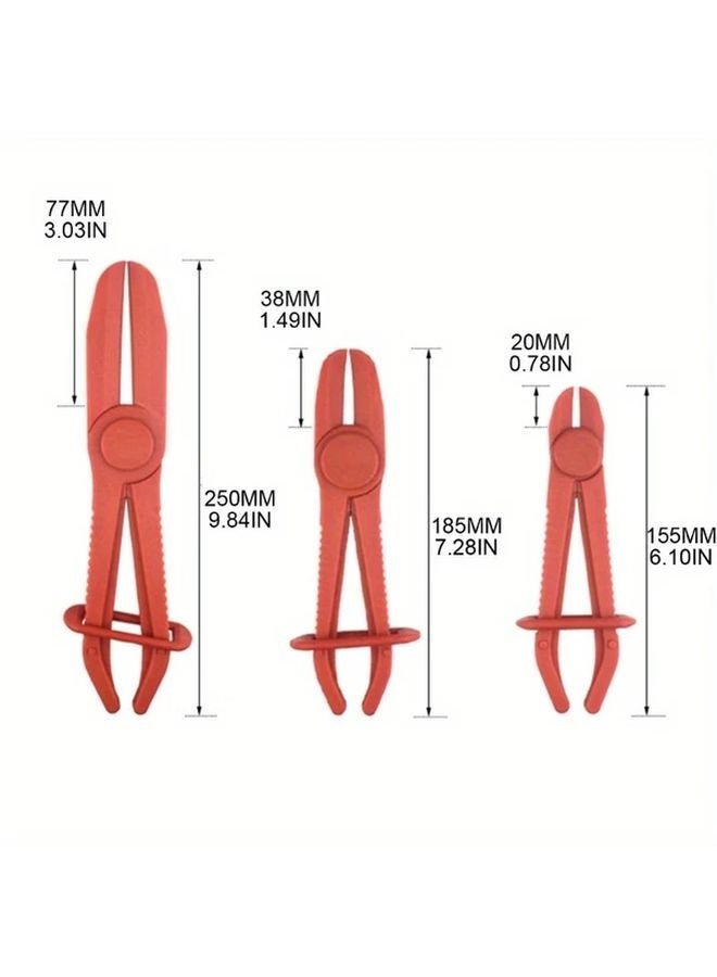 Red Nylon Hose Clamp Set Hands Free Brake Fuel and Water Pipe Clamps 1 Set - Image 3