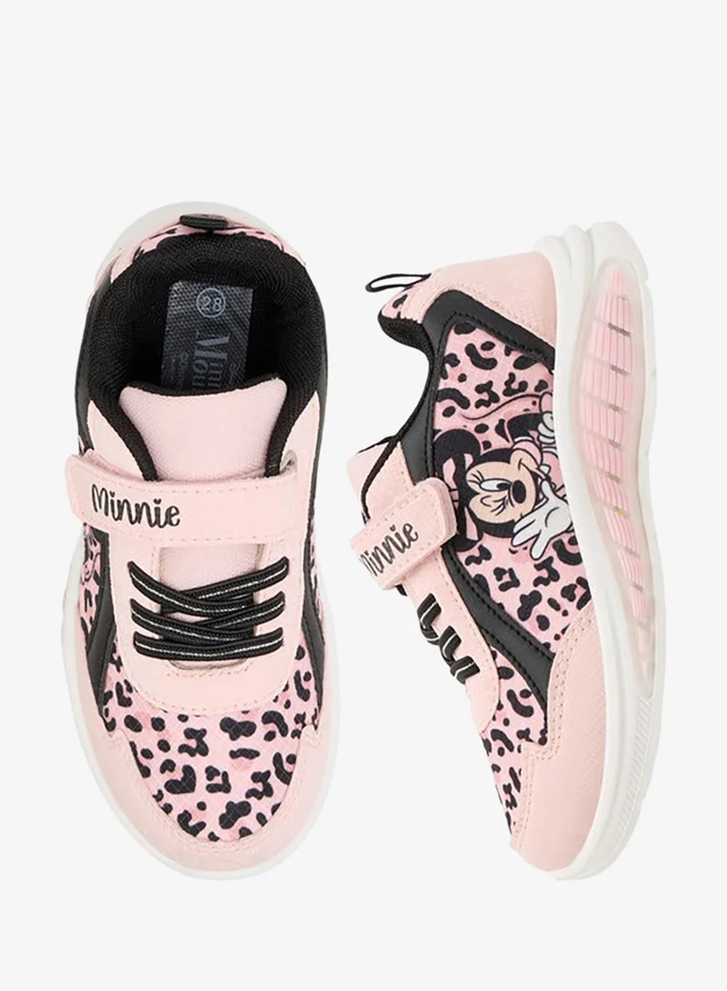 Disney  Girls Minnie Mouse Print Sneakers with Hook and Loop Closure for Women | Best Price UAE