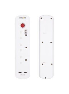 Datazone Power Extension Cord 13A 3 Sockets 2 x USBA 2M White  - Image 5