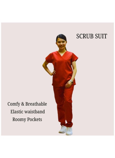 Veronica Ladies Medical Scrub Set Clinic Doctor Nurse Nanny Maid Salon Uniform