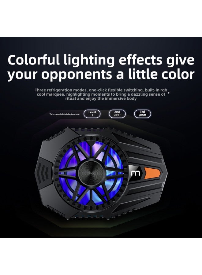 Mobile Phone Radiator Dual-core Semiconductor Icing Cooler Back Clip Game E-sports King Eating Chicken Live Magnetic Attraction-color:Radiator 【black】 Standard Style - Image 5