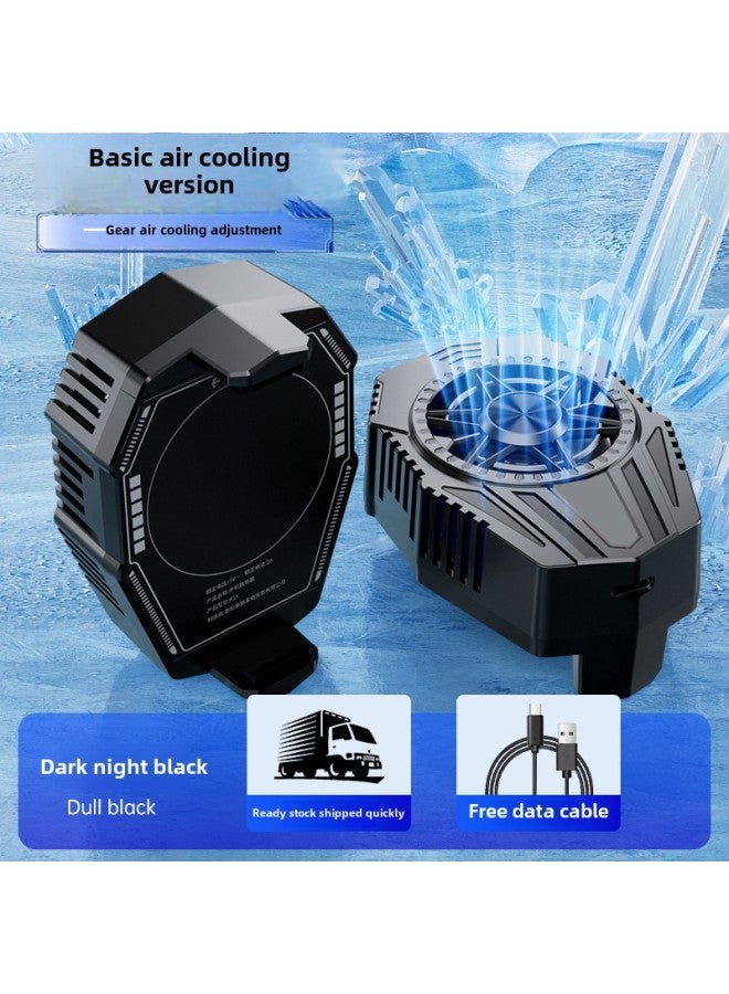 Mobile Phone Radiator Dual-core Semiconductor Icing Cooler Back Clip Game E-sports King Eating Chicken Live Magnetic Attraction-color:Radiator 【black】 Standard Style - Image 1