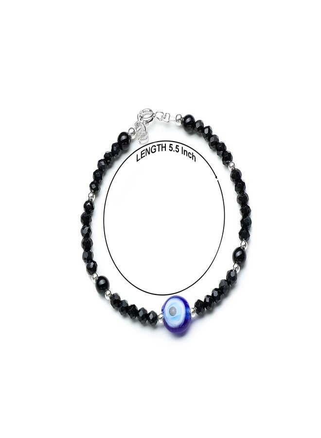 DHRUVS COLLECTION 925 Silver Evil Eye Nazariya Adjustable Anklet for Kids (6 Years to 15 Years, 5.5 Inches + Adjustable) - Image 5