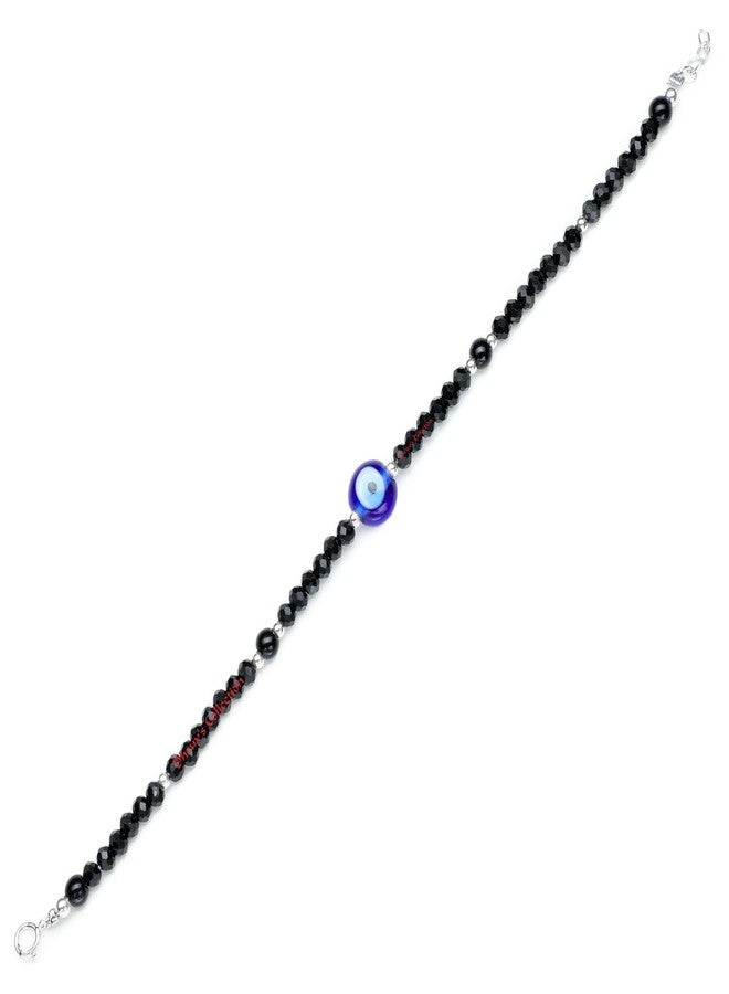 DHRUVS COLLECTION 925 Silver Evil Eye Nazariya Adjustable Anklet for Kids (6 Years to 15 Years, 5.5 Inches + Adjustable) - Image 2