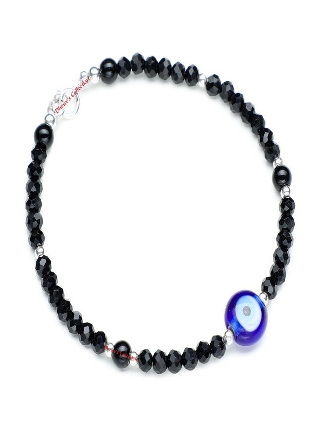 DHRUVS COLLECTION 925 Silver Evil Eye Nazariya Adjustable Anklet for Kids (6 Years to 15 Years, 5.5 Inches + Adjustable) - Image 1