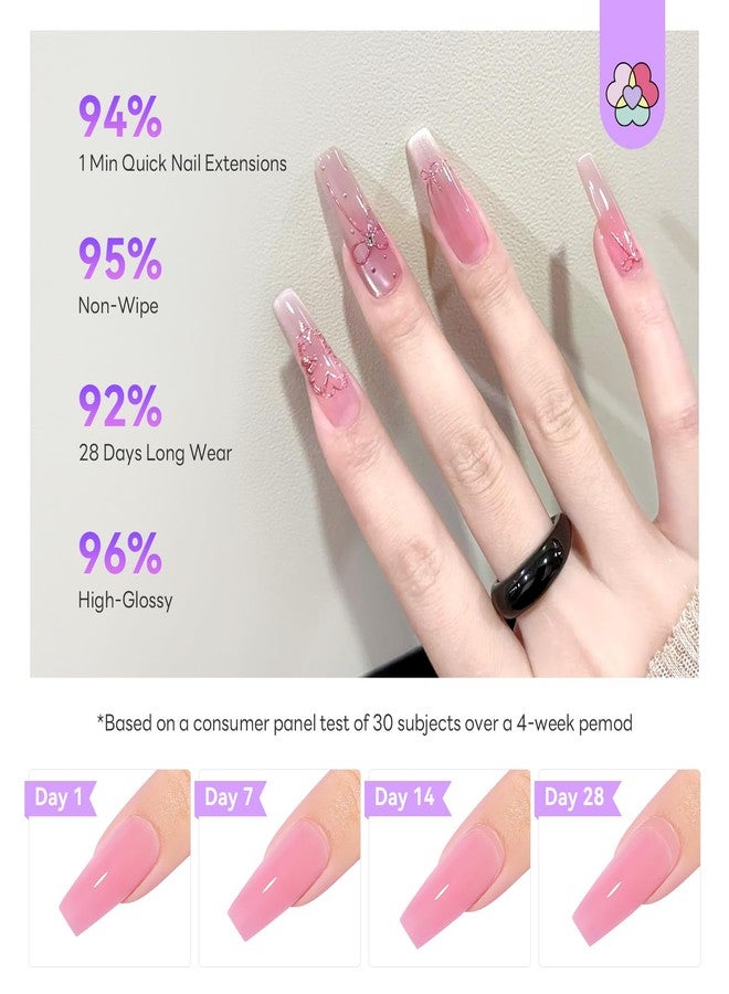 SAVILAND Poly Gel Nail Kit for Starter: 4 Poly Gel Nail Colors 28 Day Long Wear Ultra-Hard with Slip Solution, Fast & Easy Extension Nail Kit with Nail Lamp All-in-1 for Beginner DIY Art Home Salon - Image 5