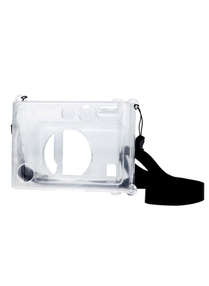 Generic Protective Case Compatible with Fujifilm Instax Mini EVO Instant Film Camera/Crystal Hard Shell PVC Protective Cover Carrying Cover/with Adjustable Shoulder Strap -Clear  - Image 1