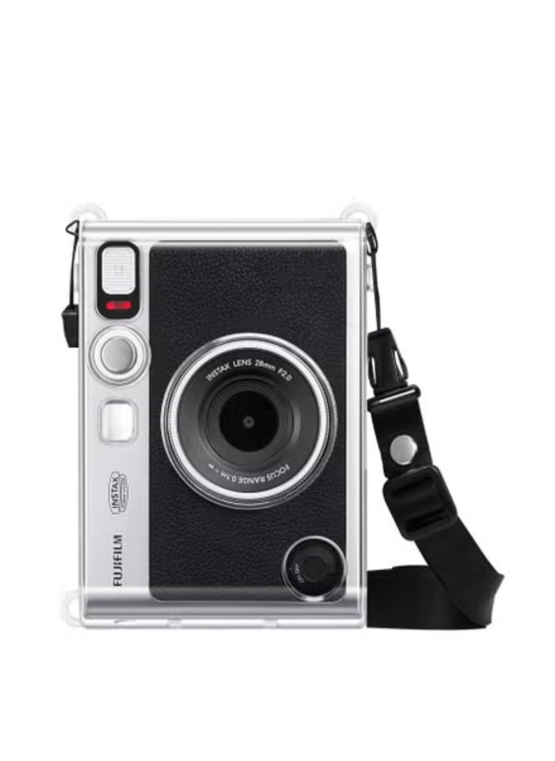 Generic Protective Case Compatible with Fujifilm Instax Mini EVO Instant Film Camera/Crystal Hard Shell PVC Protective Cover Carrying Cover/with Adjustable Shoulder Strap -Clear  - Image 2