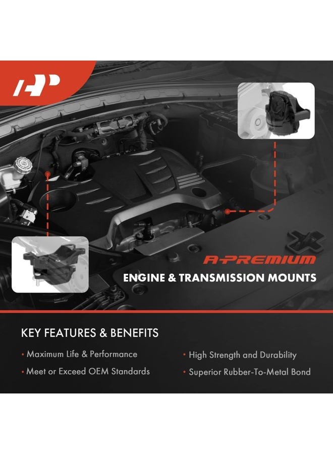 A-Premium Engine Motor Mount Set Trans Mount Compatible with Nissan Altima 2007-2017 2.5L, Replace# A4339 A4340 A4350 A4353 11360-JA000 11220-JA000 11350-JA00A, Auto Transmission Motor Mount, Set of 4 - Image 3