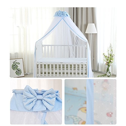 CdyBox Breathable Crib Netting Bed Curtains Canopy for Kids Mosquito Net Bedroom Decor (Blue, Mosquito net) - Image 2