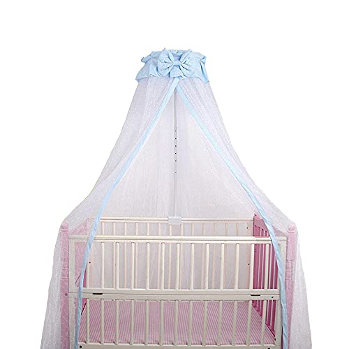 CdyBox Breathable Crib Netting Bed Curtains Canopy for Kids Mosquito Net Bedroom Decor (Blue, Mosquito net) - Image 1