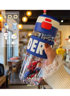 Spider man Double Drink Handle Bouncing Cup Tritan Water Bottle 600 ml Water Bottle with Straw Lid and Carry Handle, Reusable, BPA Free, Dishwasher Safe, Perfect for Travel, School, Outdoors, and Gym-600 ml - pzsku/Z267B4001709B1FD5B0ACZ/45/_/1734248589/8ab8afbf-5030-42a7-8984-5d0cfdcc951c