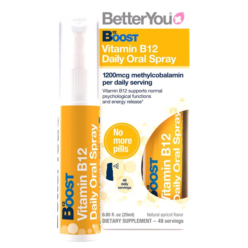 BetterYou Boost Vitamin B12 Oral Spray - Natural Liquid Vitamin Supplement - Vitamin Spray for Daily B12 Intake - Green Tea and Chromium - 0.85 oz - Image 1