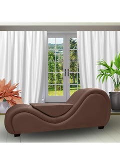 Comfynest S-Shape Love Sofa Modern Loveseats Yoga Chaise lounge With Center cushion Love Chair (Brown)  - Image 1