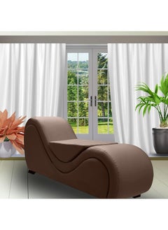 Comfynest S-Shape Love Sofa Modern Loveseats Yoga Chaise lounge With Center cushion Love Chair (Brown)  - Image 3